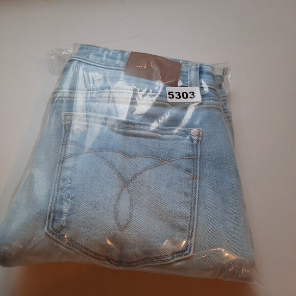 Judy Blue Jeans Womens 13/31 Straight Distressed 90s Boho Light Wash Festival - Picture 14 of 14